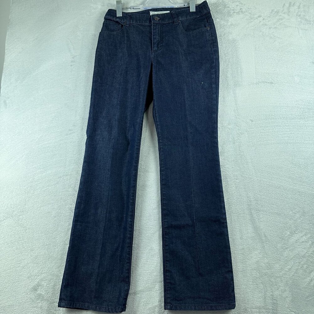 Chico's Bootcut Jeans Womens Size 0.5 Reg Dark Wash Platinum Denim Mid Rise Blue